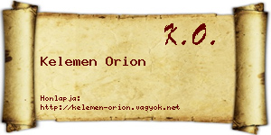 Kelemen Orion névjegykártya